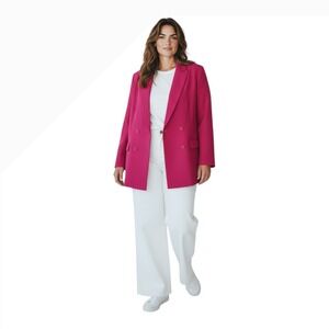 NEW DEX Elle Woods Hot Pink Plus Size 1X Double‎ Breasted Blazer